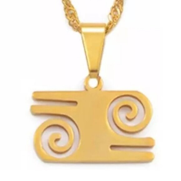 KWATAKYE ATIKO Hair Style of an Asante War Captain Adinkra Pendant Necklace Set - Picture 1 of 2